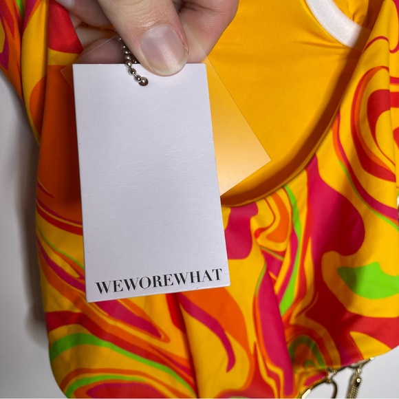 WeWoreWhat NWT Danielle 3.0 One Piece Swimsuit Retro Swirl Cherry Red Multi XS - Picture 9 of 12